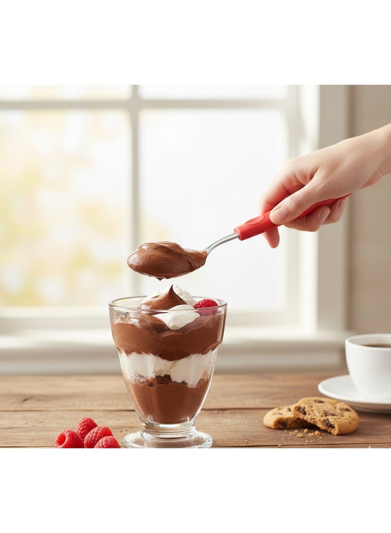 ديسينت ديسنت ستينلس ستيل تي سبون سِت أوف 6 | ميرر فينيش | إيرغونومِك هاندل | دزرت آند كوفي سبون سِت فور هوم، كيتشن، ريستورانت، ديش واشر سيف - Image 5